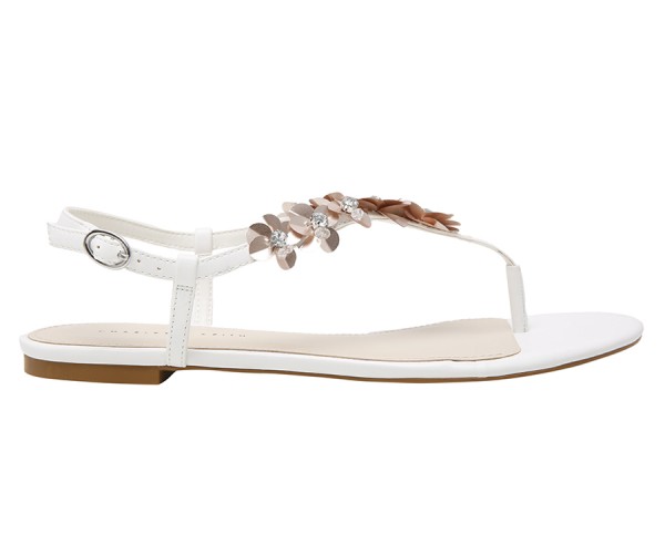 white sequin sandals