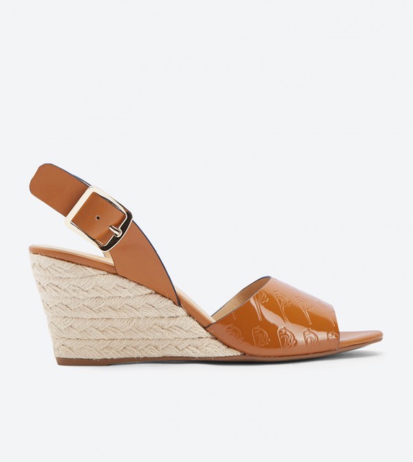 cognac espadrille wedges