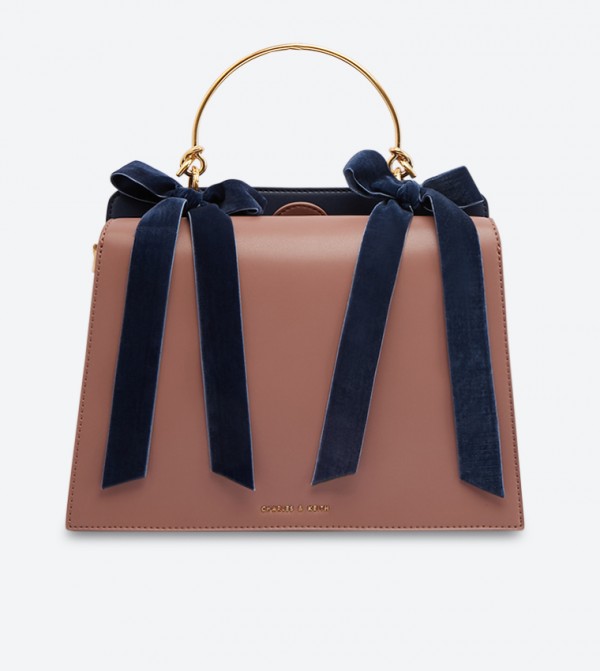 charles and keith velvet bow bag