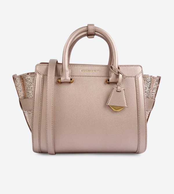 charles and keith rose gold bag