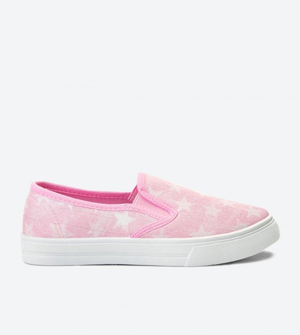 blush colored slip on sneakers