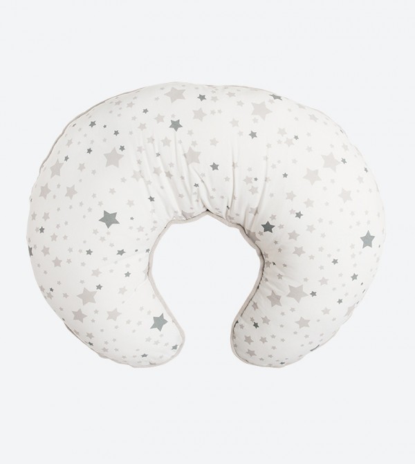 Stars Printed Feeding Pillow White