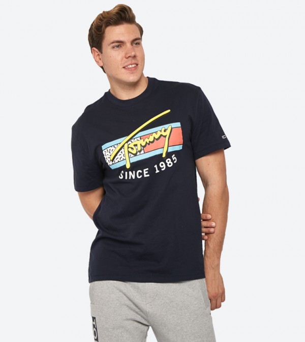 tommy jeans neon script