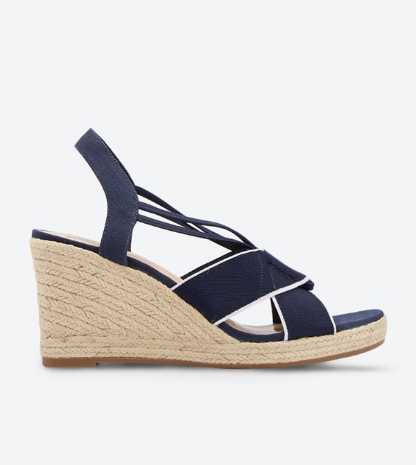 Tiza Stretch Wedge Sandals Navy Dsw384780
