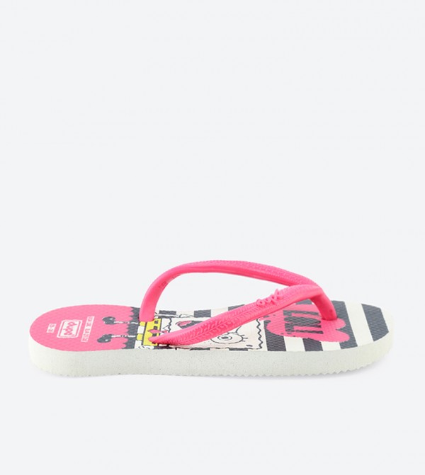 girls red flip flops