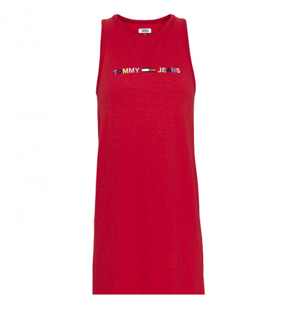 tommy jeans logo tank dress