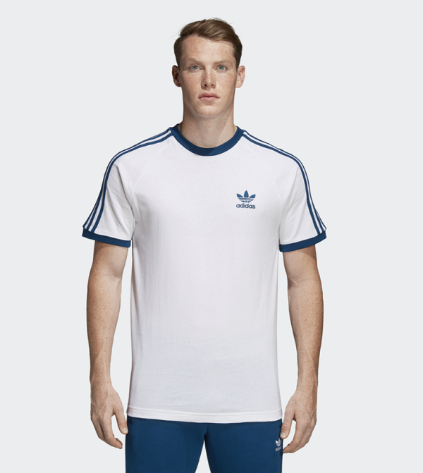 adidas 3 stripes tee blue