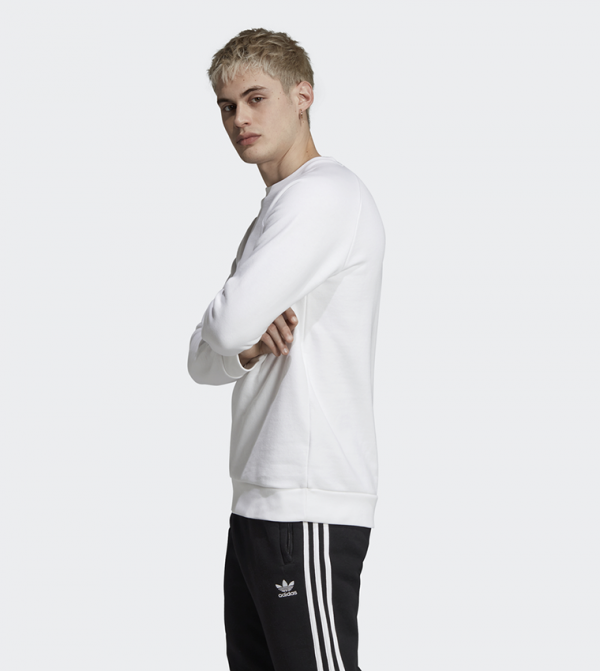 Trefoil Essentials Crewneck Sweatshirt White Trefoil Essentials Crew Neck Sweatshirt