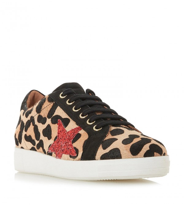 dune edris lace up star trainers