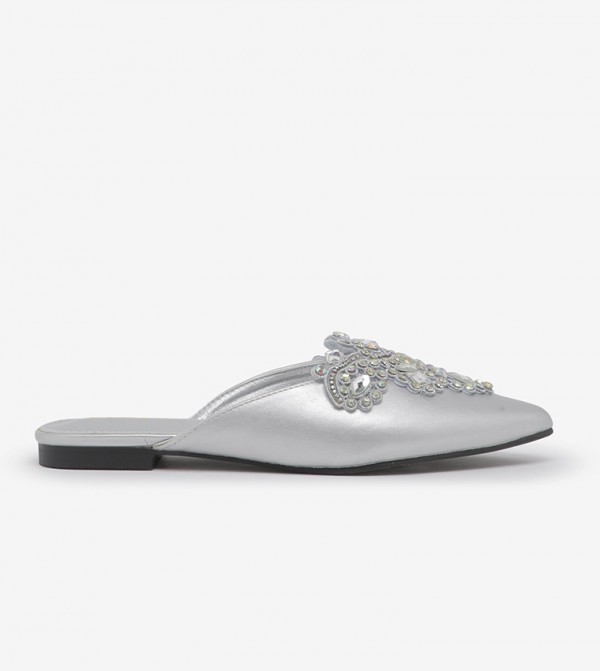 silver casual sandals