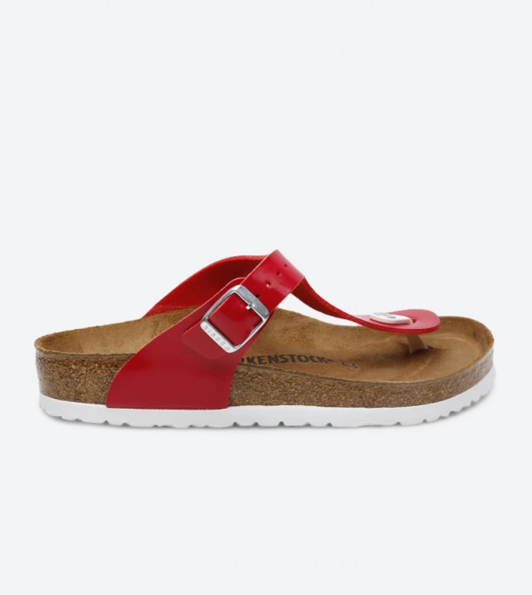 red gizeh birkenstock sandals