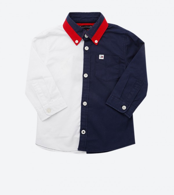 tommy hilfiger black collar shirts