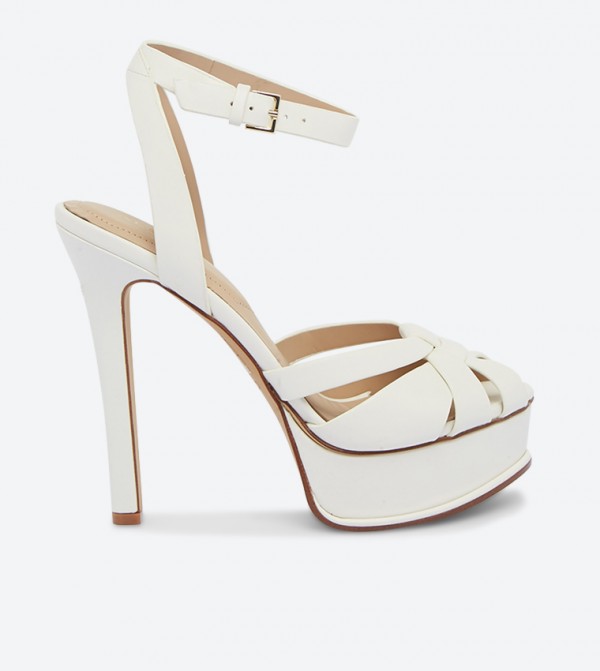 white strappy heels closed toe