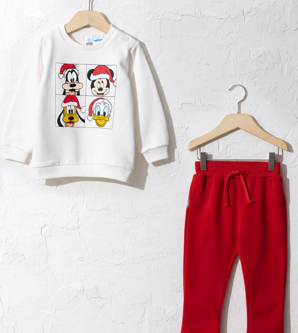 Baby Boy S Disney Printed Sweatpants Offwhite Melange