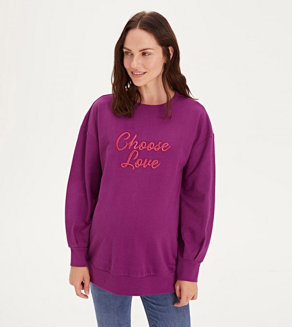 plain purple sweatshirt