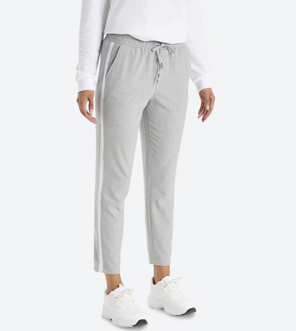 striped drawstring track pants