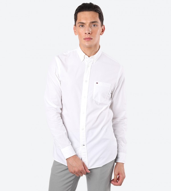 tommy hilfiger white formal shirt