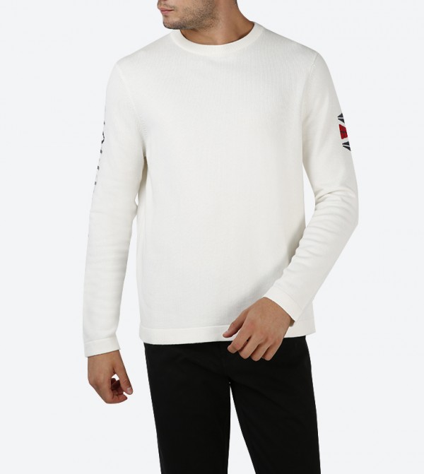 crew neck sweater white