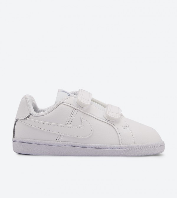 white nike shoes with velcro strap