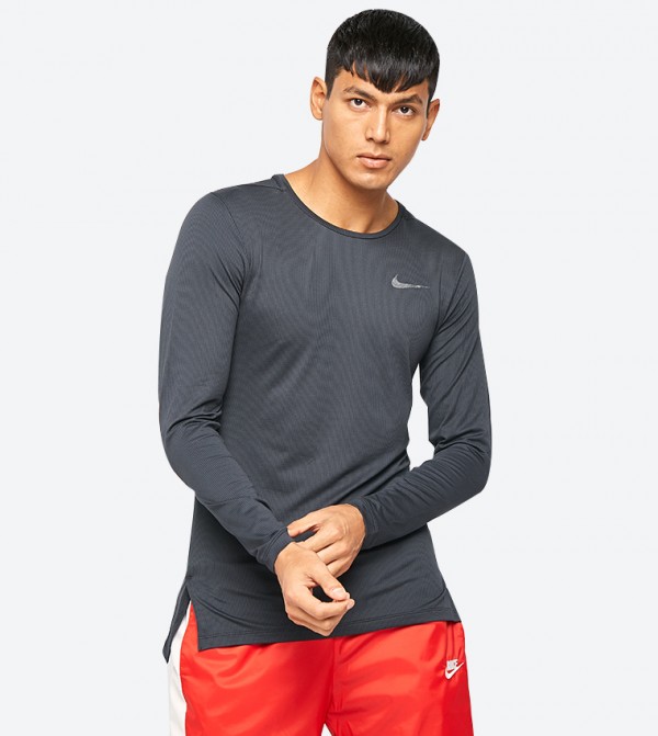 nike grey miler t shirt