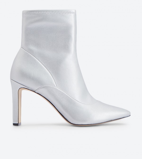 silver pointed toe boots