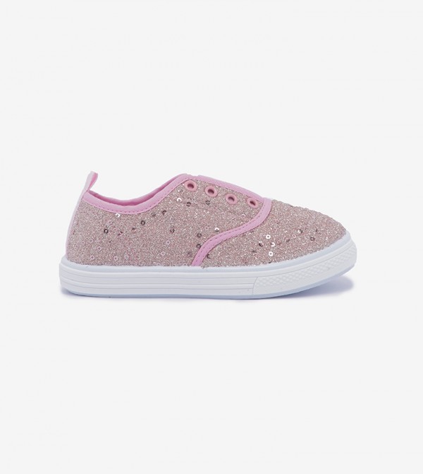 pink canvas shoes