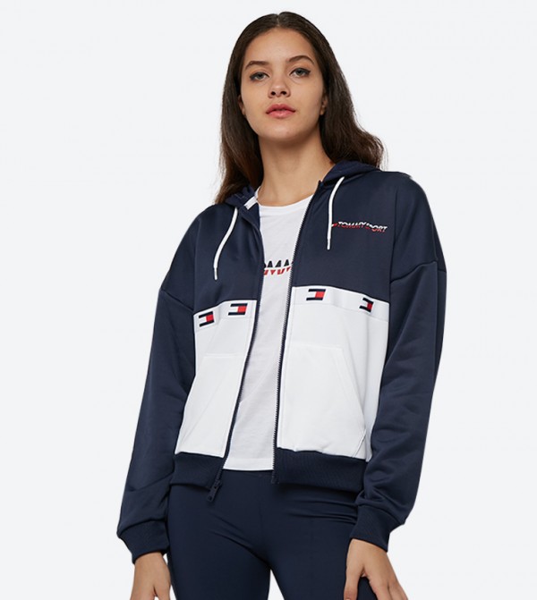 tommy hilfiger tape full zip hoodie