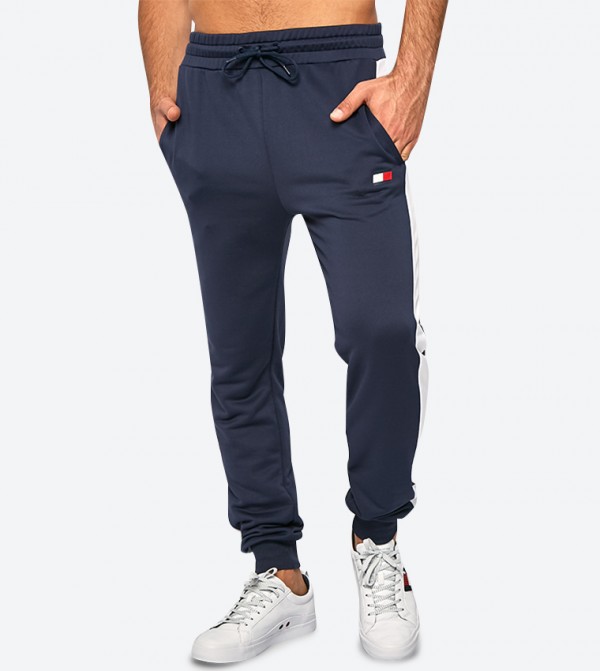 tommy hilfiger grey taped track pants