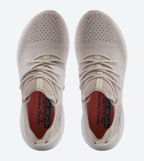 skechers lace up sneakers beige