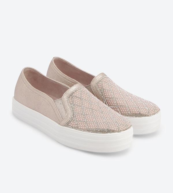 skechers street double up diamond slip on trainer