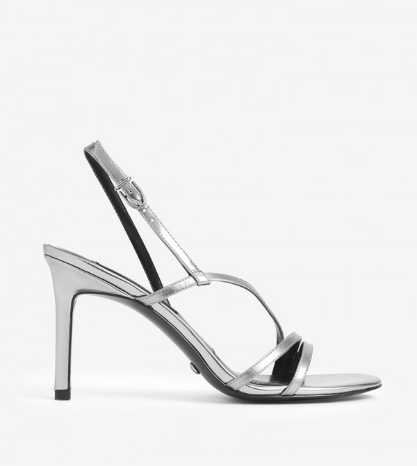 tommy hilfiger mirror metallic heeled sandal