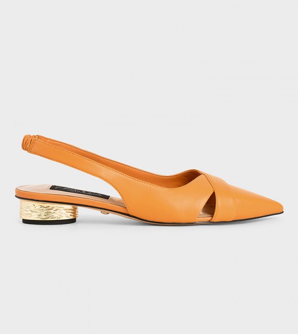 orange slingbacks