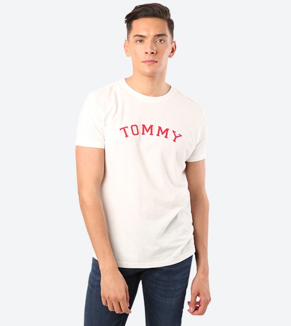 all white tommy hilfiger shirt