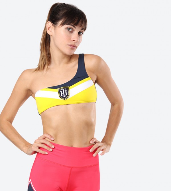 one shoulder strap sports bra