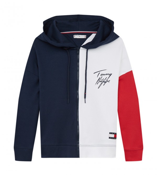 tommy hilfiger colour blocked logo sweatshirt