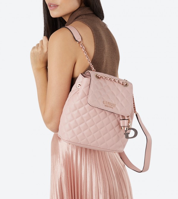 guess pink quilted bag