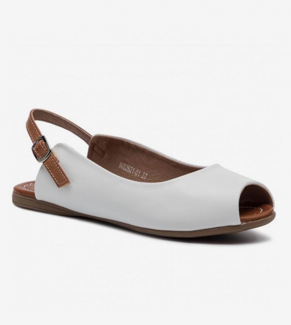 white slingback peep toe shoes