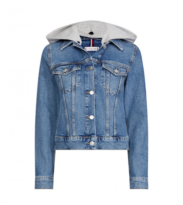 Tommy hilfiger denim jacket with hood clearance
