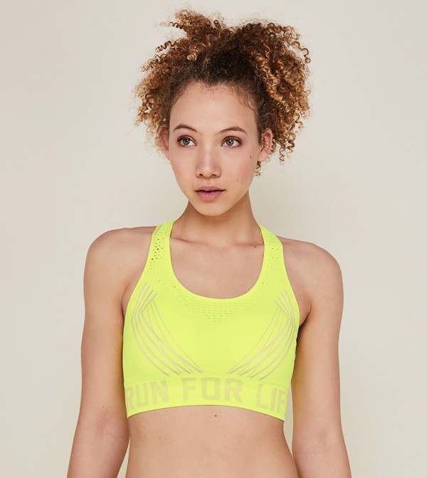 yellow sports crop top