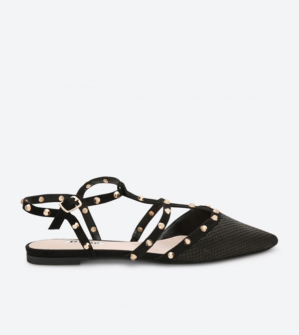 dune black studded sandals
