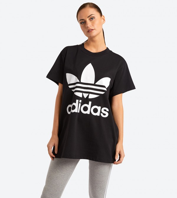 Adidas Originals Short Sleeve Big Trefoil T-Shirt - Black CE2436