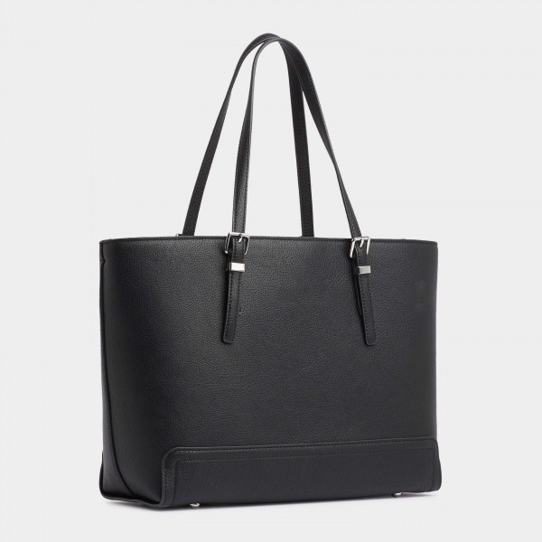 Buy Black Monogram Detail Medium Tote Bag for Women | Tommy Hilfiger® UAE