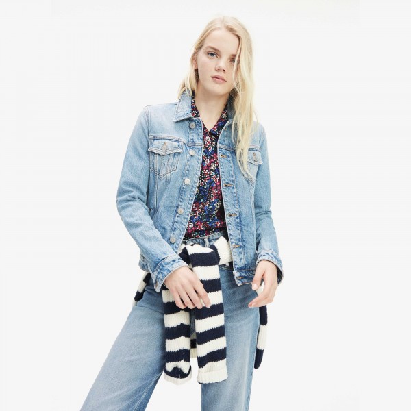 tommy hilfiger denim jacket back logo