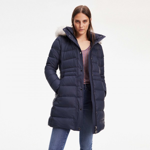 tommy hilfiger long puffer jacket