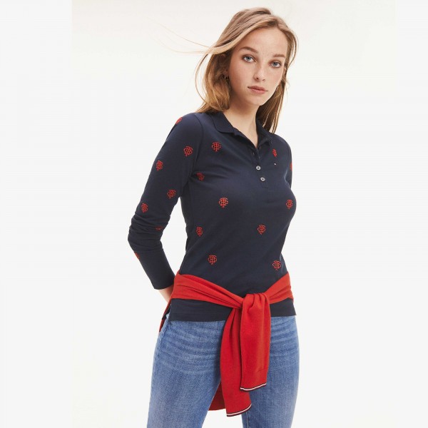 tommy hilfiger long sleeve polo womens