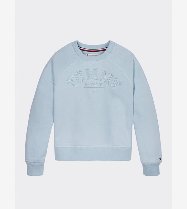 tommy hilfiger logo crew neck sweatshirt