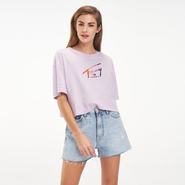 purple tommy hilfiger t shirt