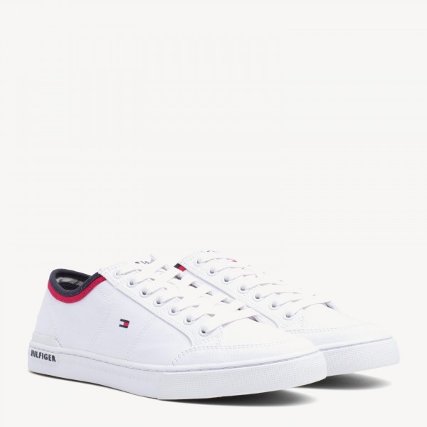 Buy White Cotton Logo Trainers for Men 