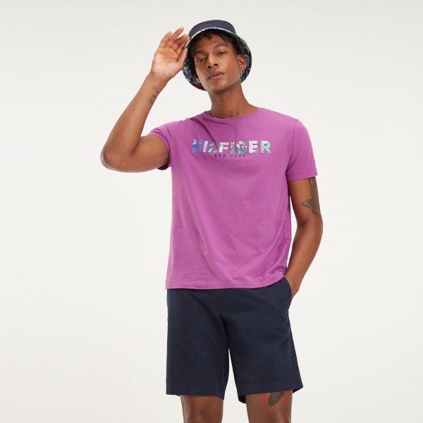 tommy hilfiger purple t shirt