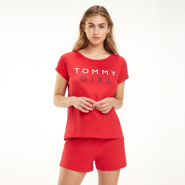 red tommy hilfiger t shirt women's